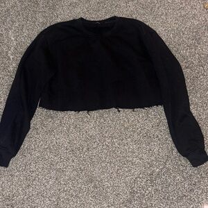 Black cropped hoodie